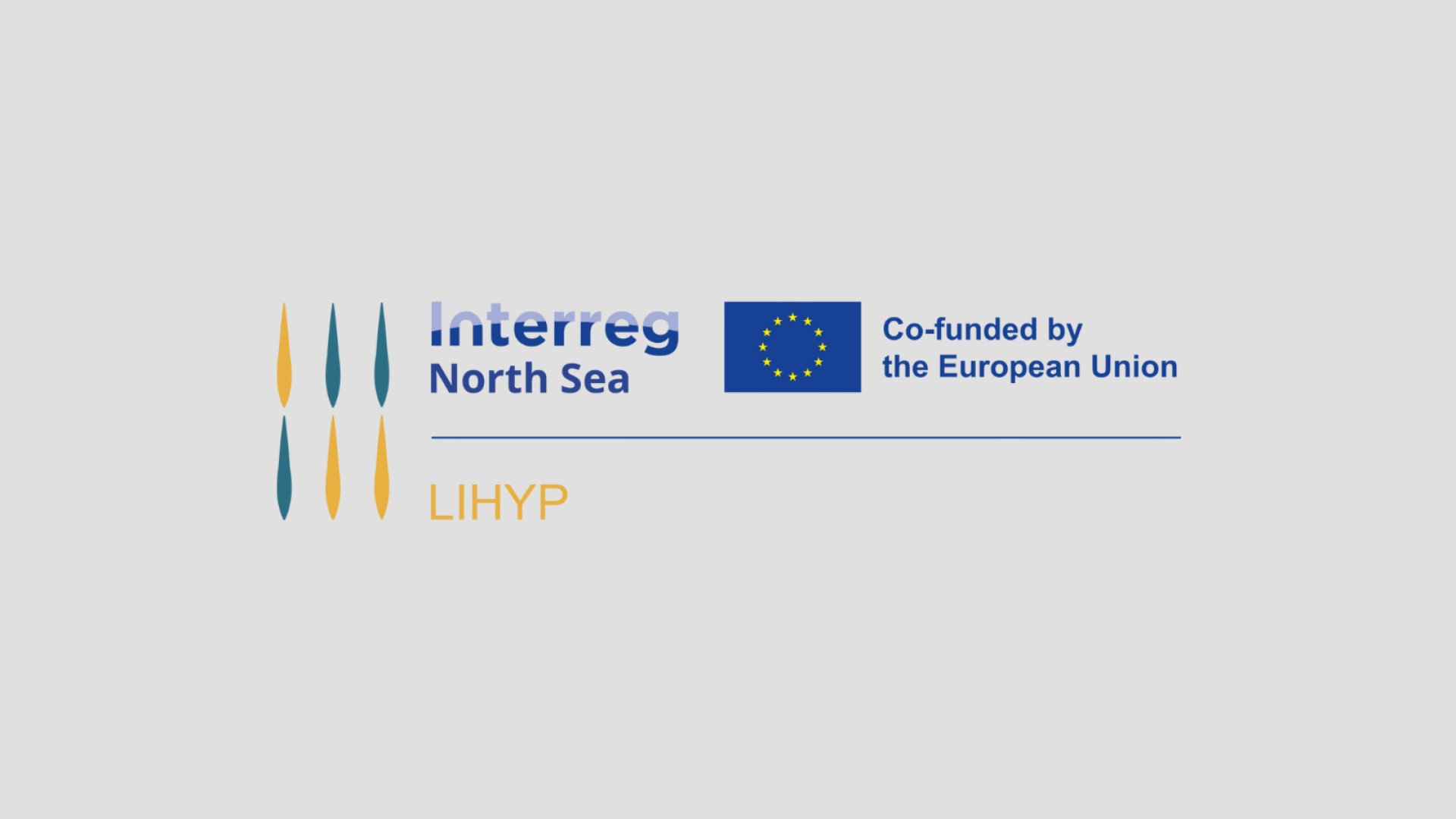 Logo van het Interreg North Sea project LIHYP, medegefinancierd door de Europese Unie.